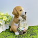 Solar Lights Cute Dog Ornaments Outdoor Garden Resin Decorative Lamp