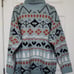 Panache Fair lsle Turtleneck Nordic Sweater Ski Cabin Overdized L