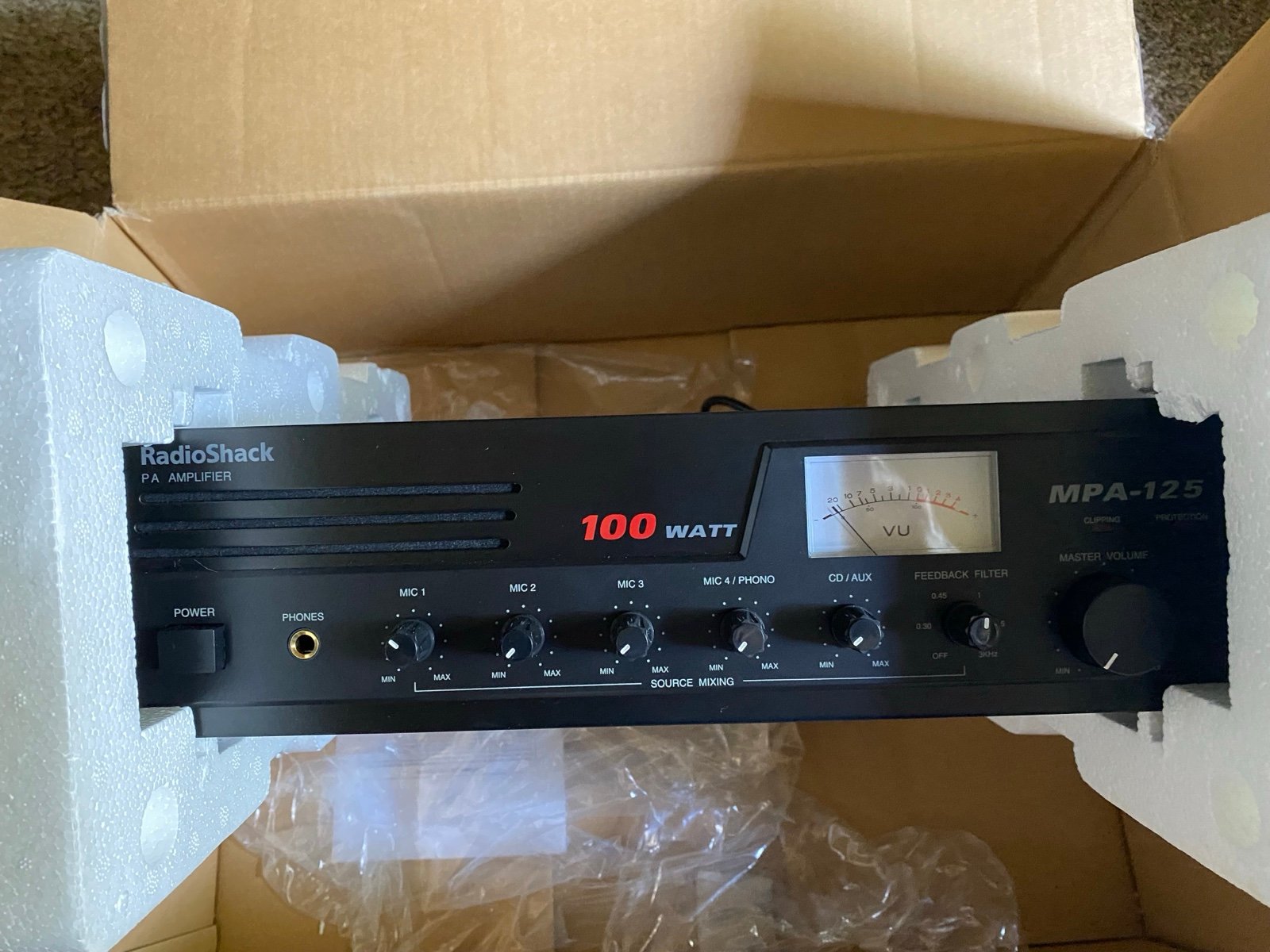 Radio Shack MPA-125 100w PA Rack Mount Amplifier