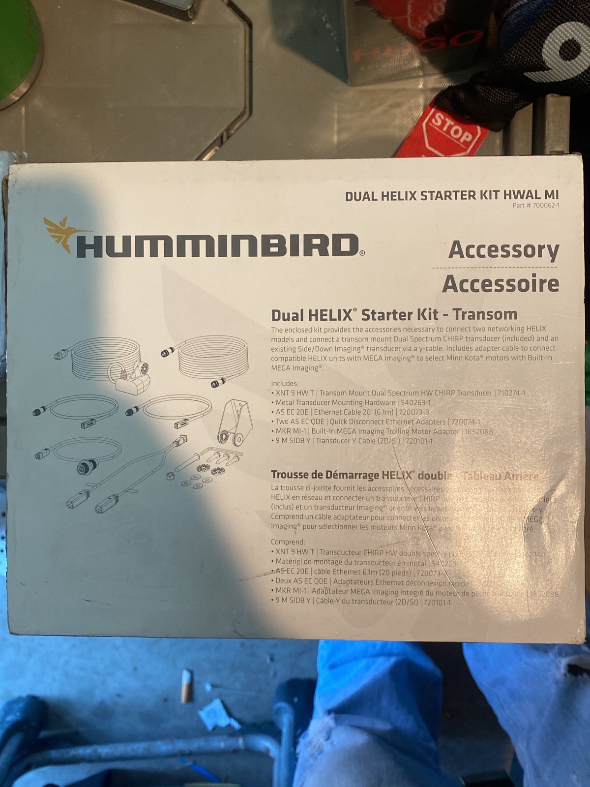 HUMMINBIRD DUAL HELIX STARTER KIT HWAL MI - TRANSOM #700062-1