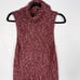 Anthropologie XS Bordeaux Red Flowy Maxi Tunic Sweater Turtleneck Sleeveless