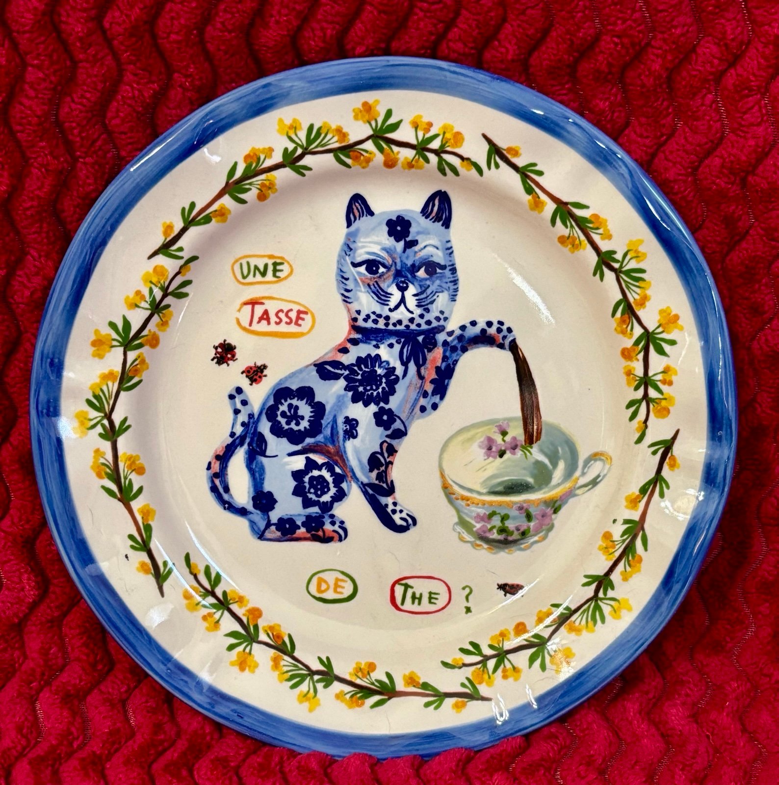 NEW Anthropologie Nathalie Lete Heritage 10” Cat Dinner Plate