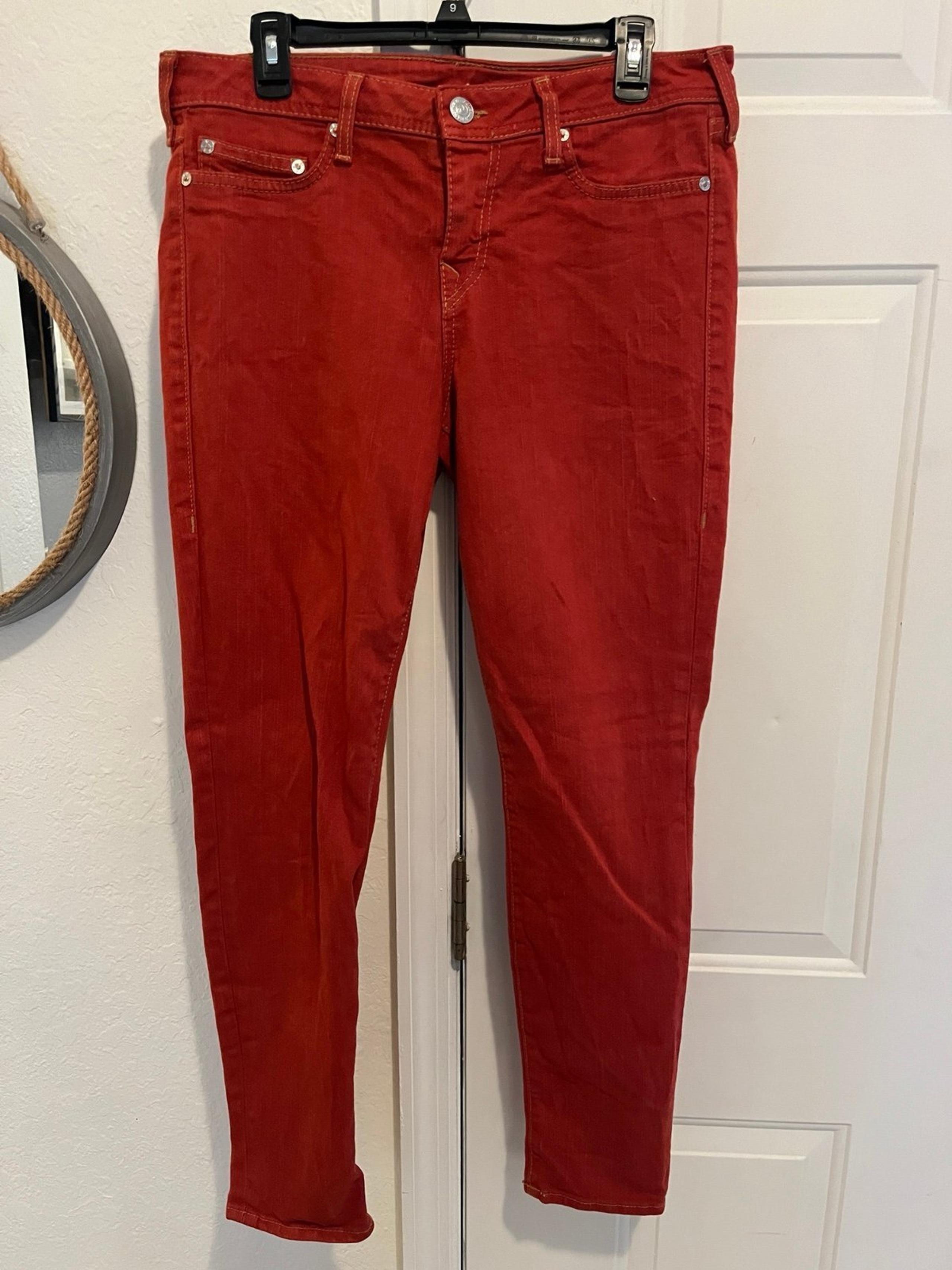 Women’s size 32 true religion orange Halle phantom American flag jeans