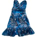 Alexis Dress Womens Small Cassara Blue Floral Mini Tie Back V Neck Chiffon