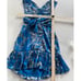 Alexis Dress Womens Small Cassara Blue Floral Mini Tie Back V Neck Chiffon