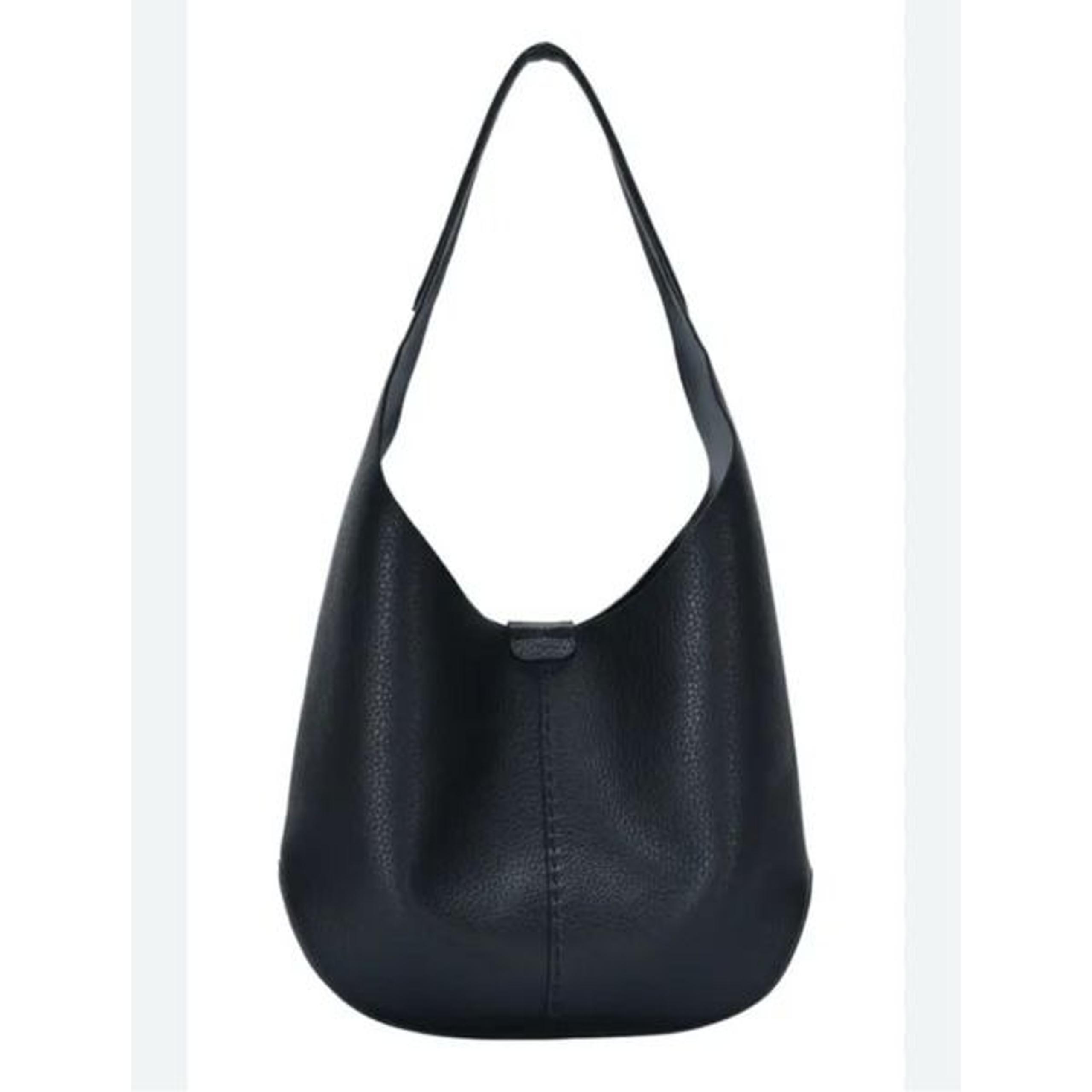 Antik Kraft Slouch Shoulder Bag with Removable Pouch in Black