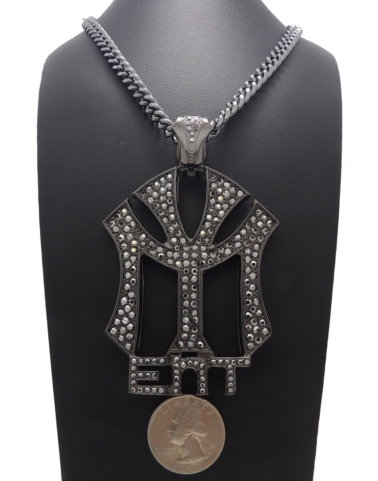 NEW ICED YOUNG MONEY PENDANT &6mm 24” HEMATITE CUBAN CHAIN