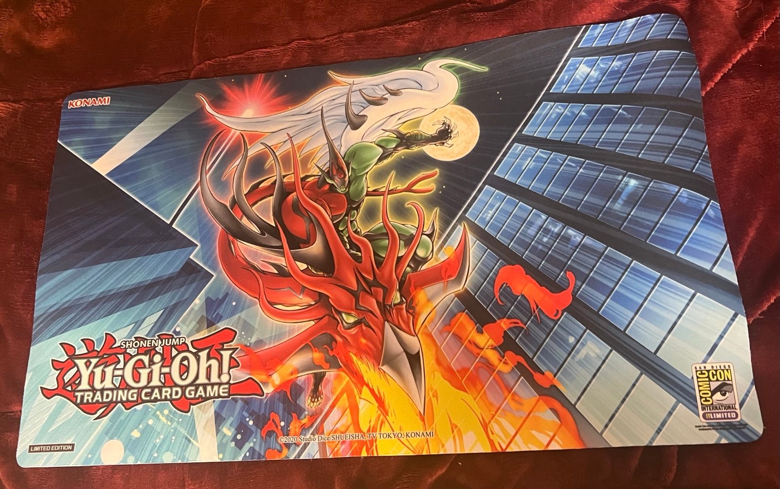 Yugioh San Diego Comic Con Elemental HERO Flame Wingman Infernal Rage Playmat