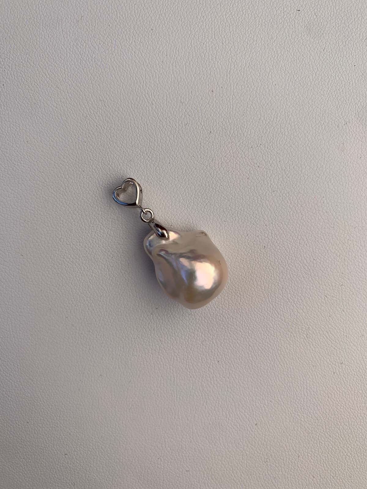 Baroque Freshwater pearl pendant sterling silver 19.3×12.8mm