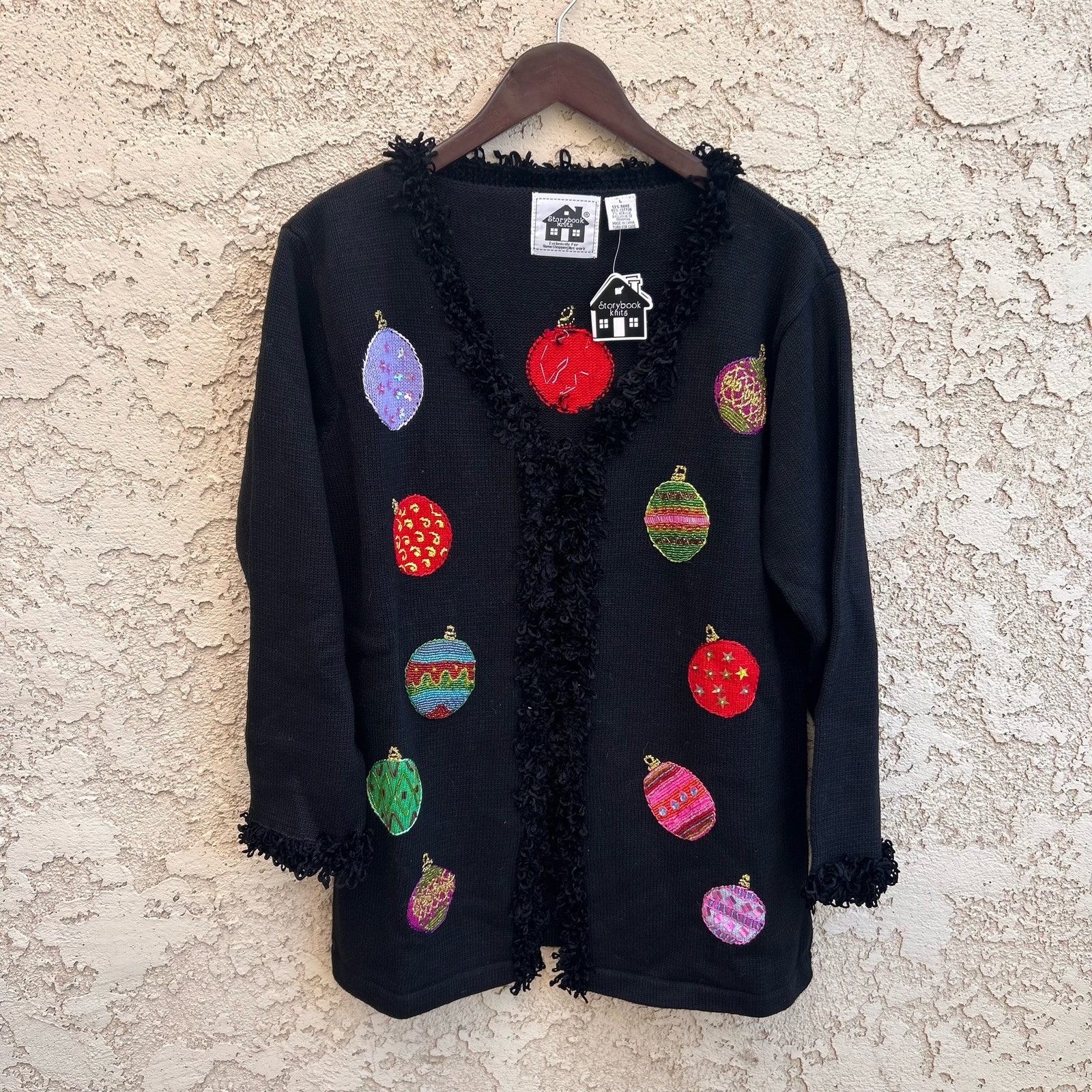 NWT Storybook Knits Christmas Ornaments Embroidered Sweater Women’s Large