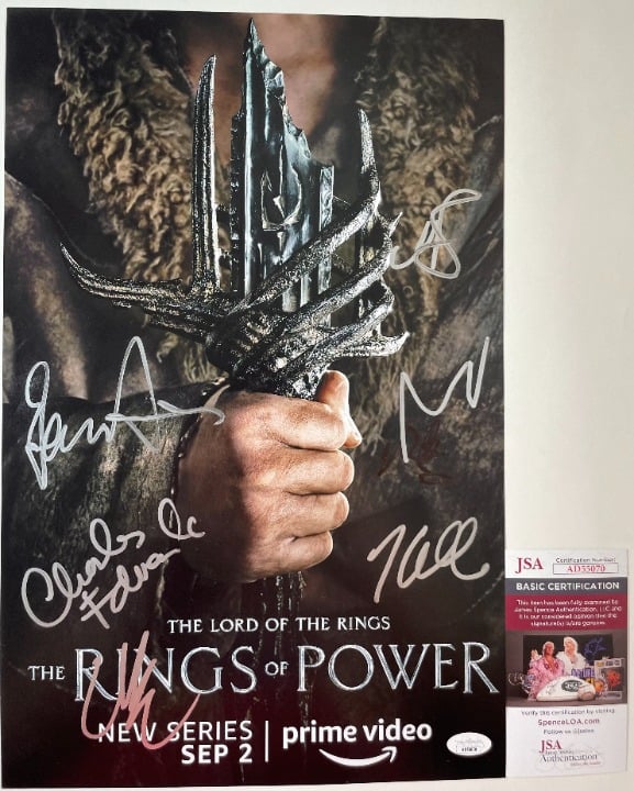 The Lord Of The Rings The Rings Of Power Cast Signed By 7 11x17 Poster A JSA COA