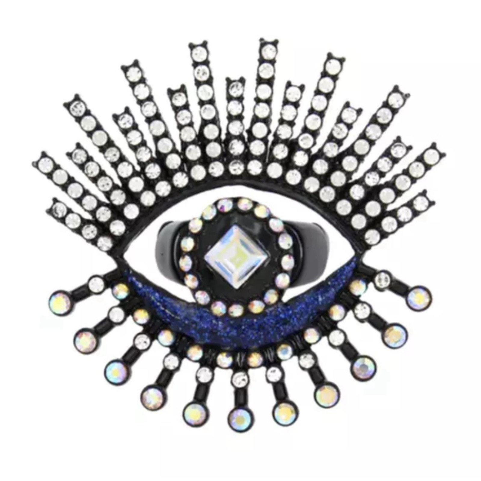 Betsey Johnson Shine Bright Faux Stone Evil Eye Cocktail Ring