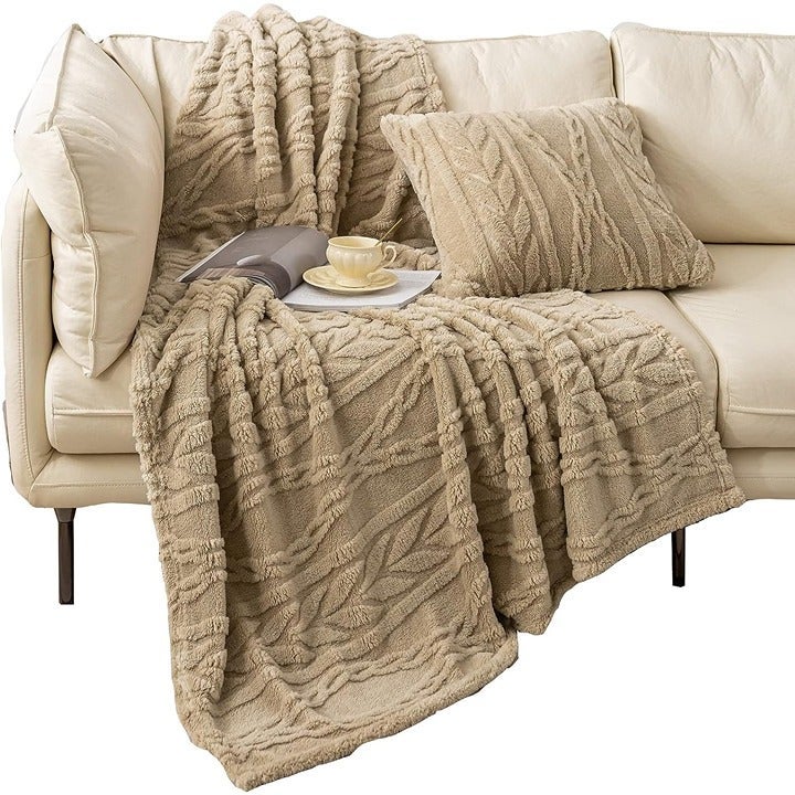 YUSOKI Sherpa Throw Blanket-3D Stylish Design Super Soft Fuzzy Cozy Warm Blanket