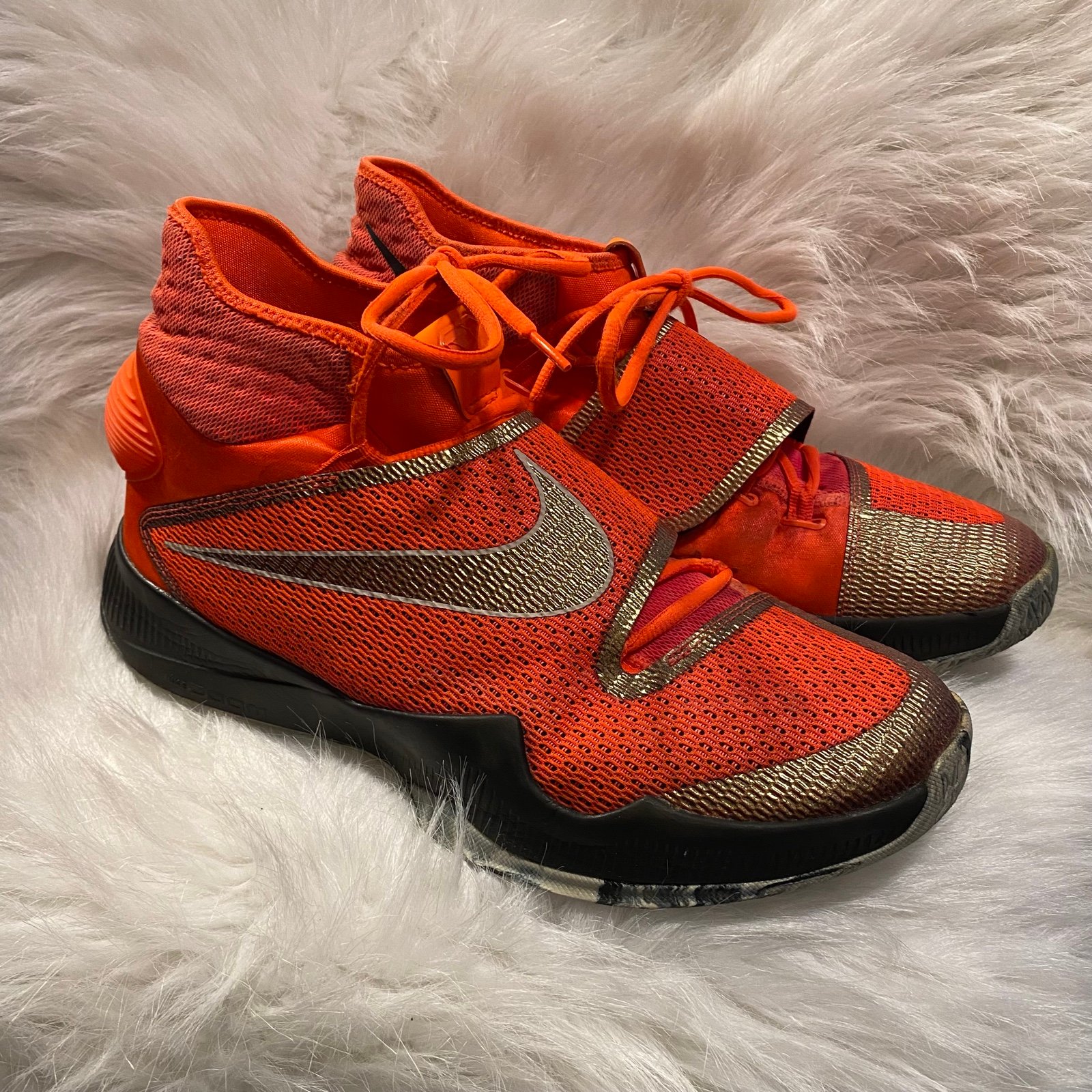 Nike Zoom HyperRev Shoes Mens Size 12 820129-899 Orange Velcro 2016 Lace Up
