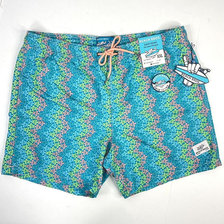 Doorbuster - Beach Bros Ombre Turtle Coral UPF Psychedelic Swim Suit Trunks XXL Mens New - Two-for-One:£35