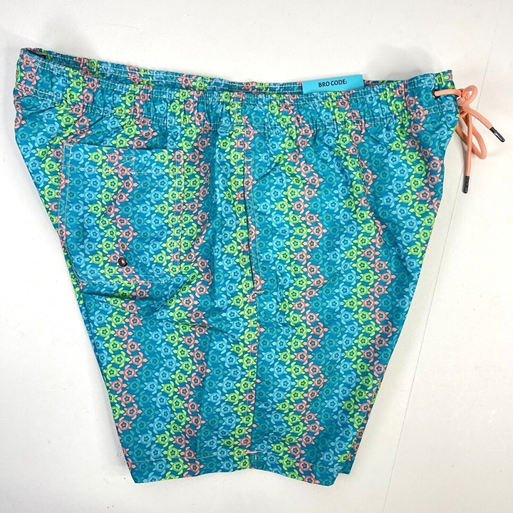 Doorbuster - Beach Bros Ombre Turtle Coral UPF Psychedelic Swim Suit Trunks XXL Mens New - Two-for-One:£35