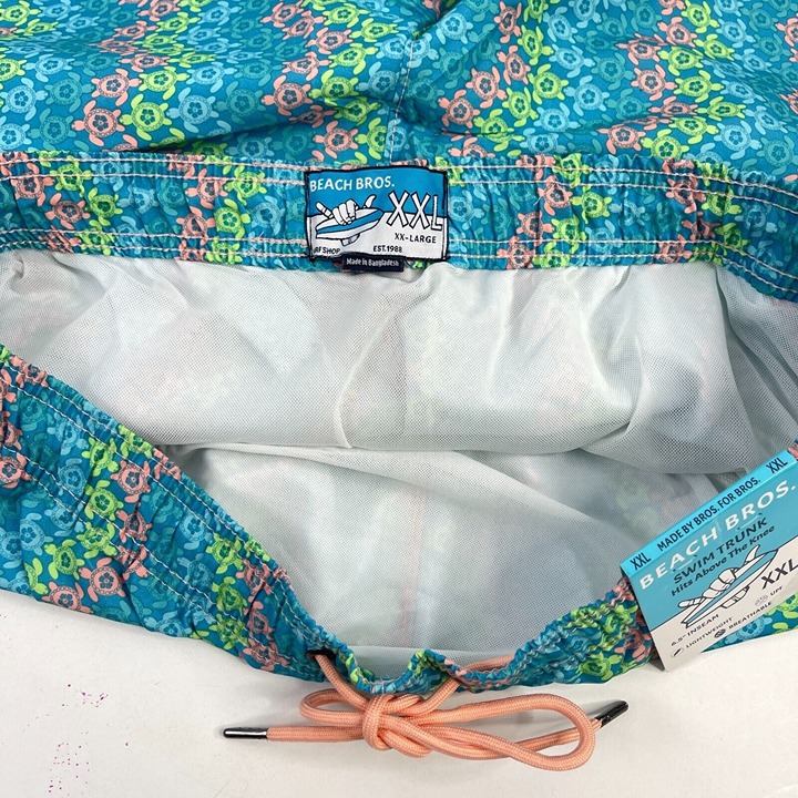 Doorbuster - Beach Bros Ombre Turtle Coral UPF Psychedelic Swim Suit Trunks XXL Mens New - Two-for-One:£35