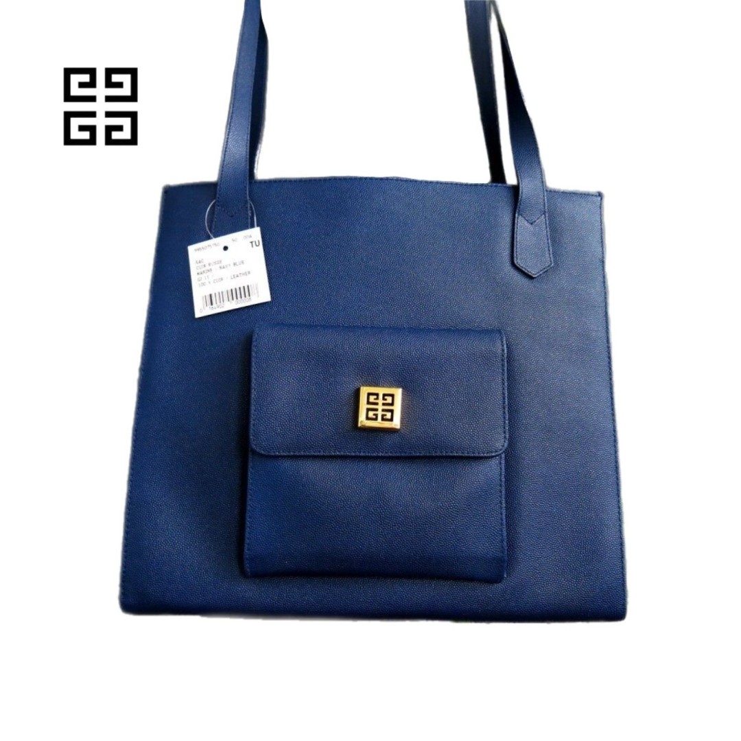 Givenchy [Authentic] NEW Marine Blue Leather 4G Structured Square Shoulder Bag