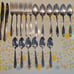 19 pc National Stainless Silvertone Flatware Silverware Paper Scroll Fork Spoon