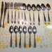 19 pc National Stainless Silvertone Flatware Silverware Paper Scroll Fork Spoon