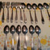 19 pc National Stainless Silvertone Flatware Silverware Paper Scroll Fork Spoon