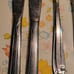 19 pc National Stainless Silvertone Flatware Silverware Paper Scroll Fork Spoon
