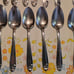 19 pc National Stainless Silvertone Flatware Silverware Paper Scroll Fork Spoon
