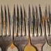 19 pc National Stainless Silvertone Flatware Silverware Paper Scroll Fork Spoon
