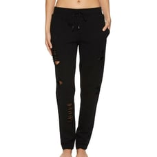 Alo Yoga Ripped Drawstring Jogger Lounge Sweat Pants XS/Extra Small Black NWT