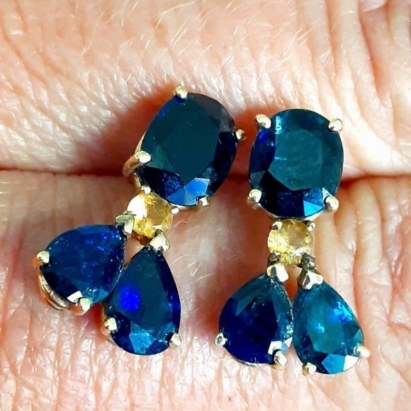 Sapphire topaz earrings