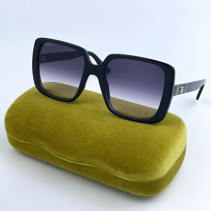 NEW GUCCI GG0632 001 Black Gray Gradient Oversized Square Women Sunglasses