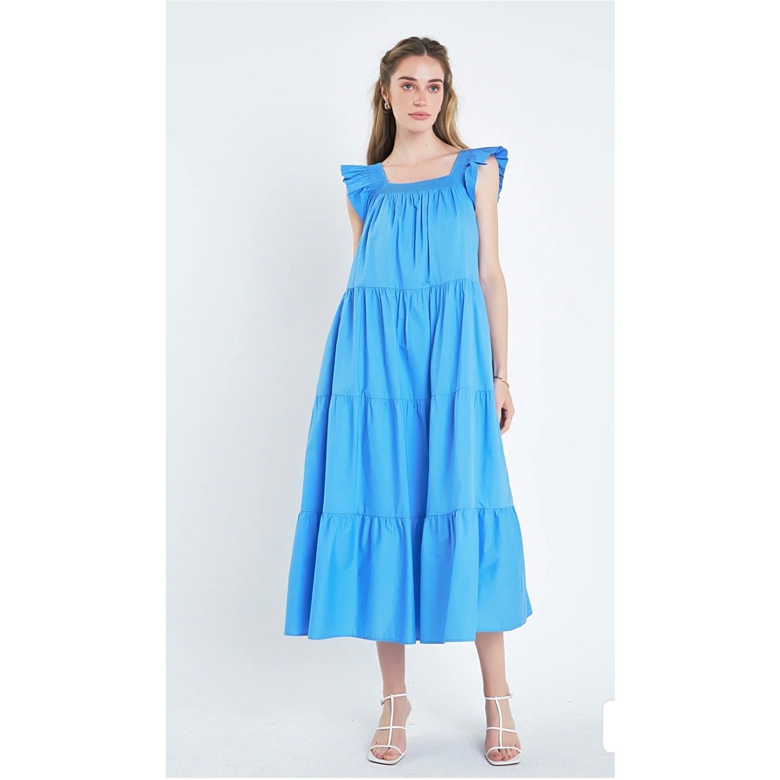 Anthropologie English Factory Women's Ruffle Detail Midi Dress, Size Small