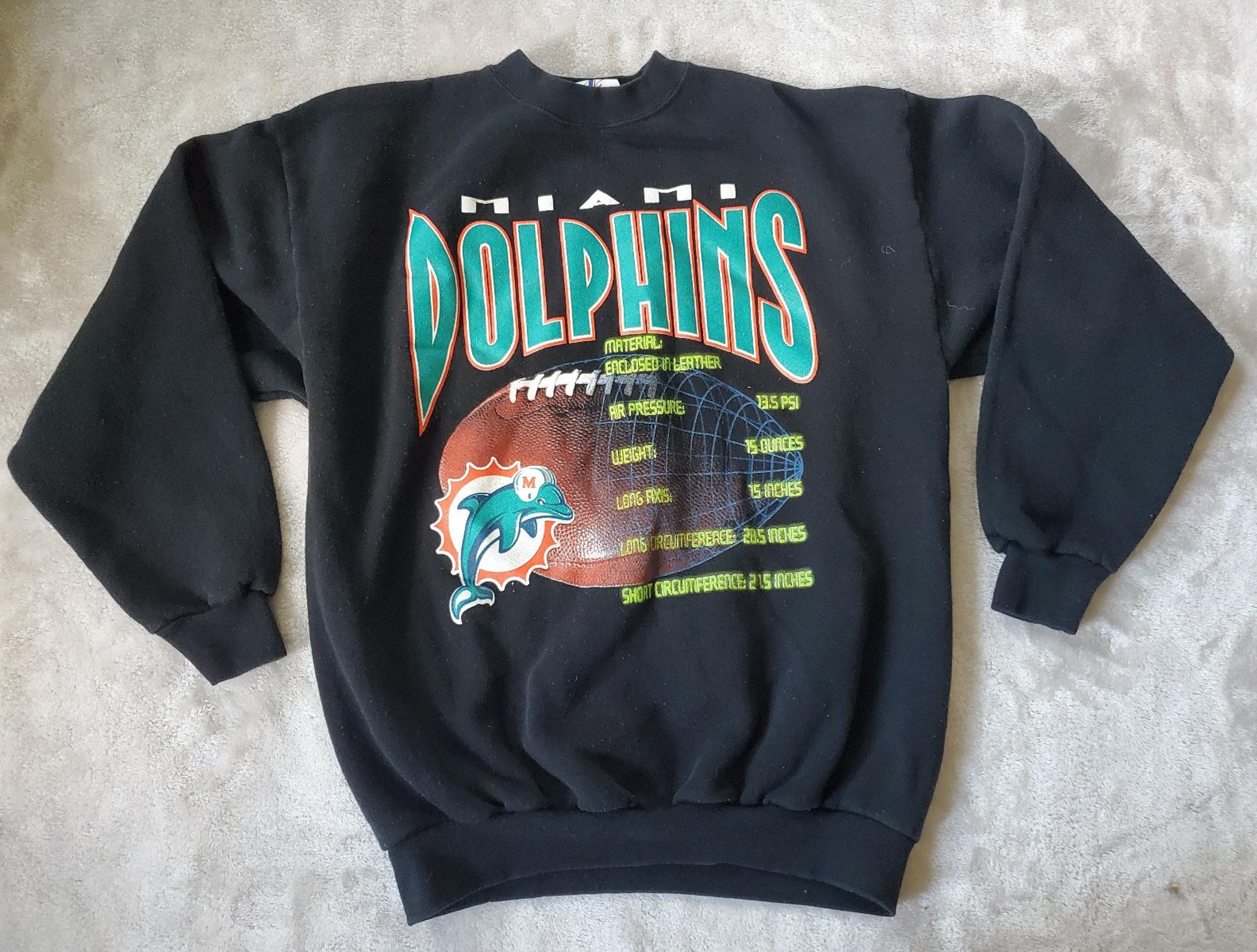 Miami Dolphins Football Sweatshirt Pullover Lg Logo Athletic
