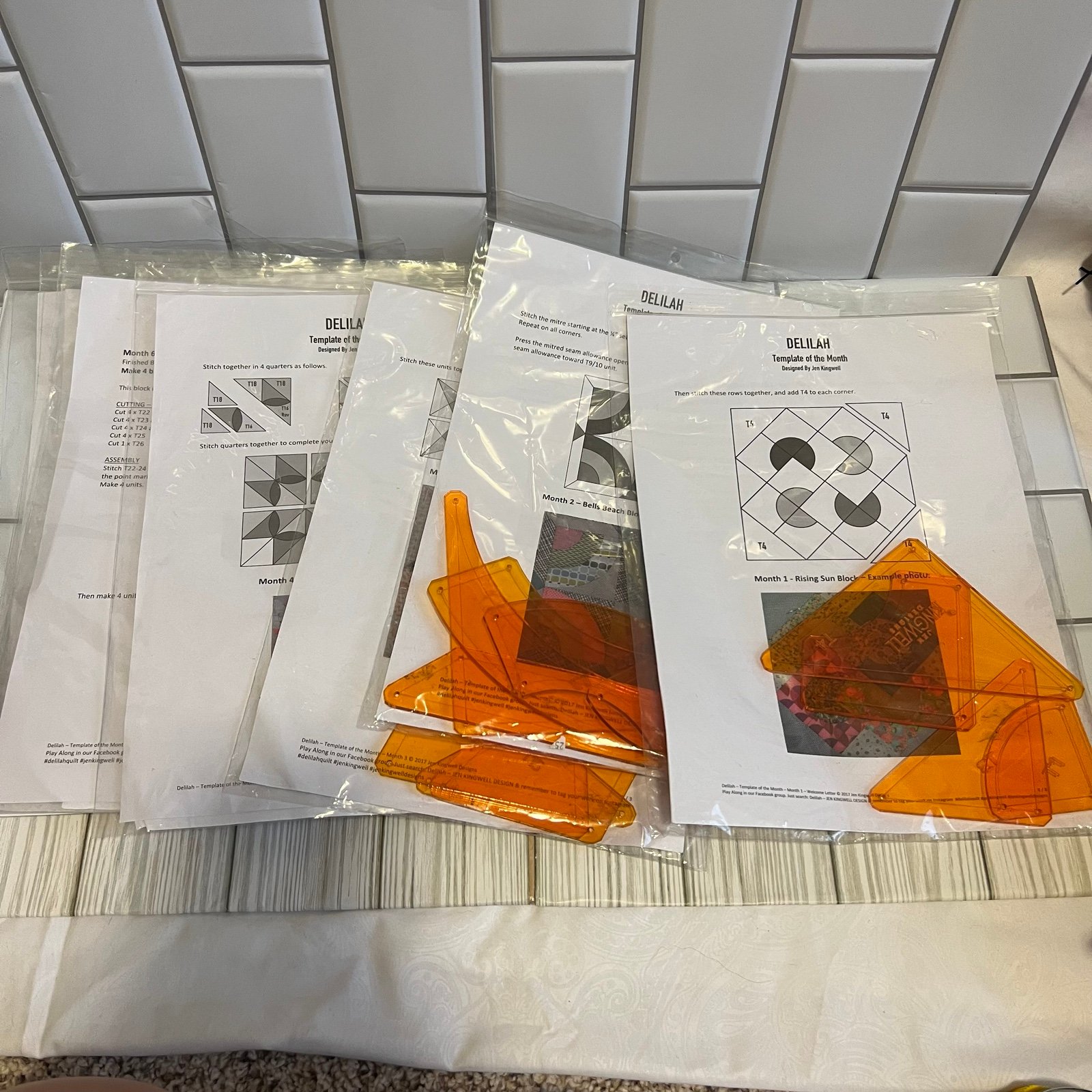 Delilah Templates Acryclic bundle with directions