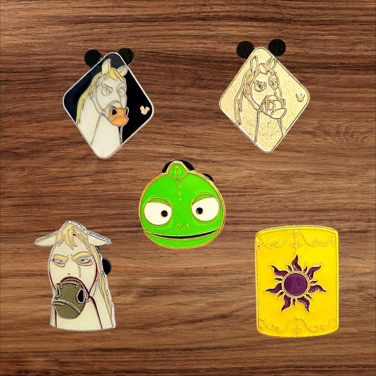 5 Tangled Disney Parks Trading Pins, Plus 2 Bonus Pins