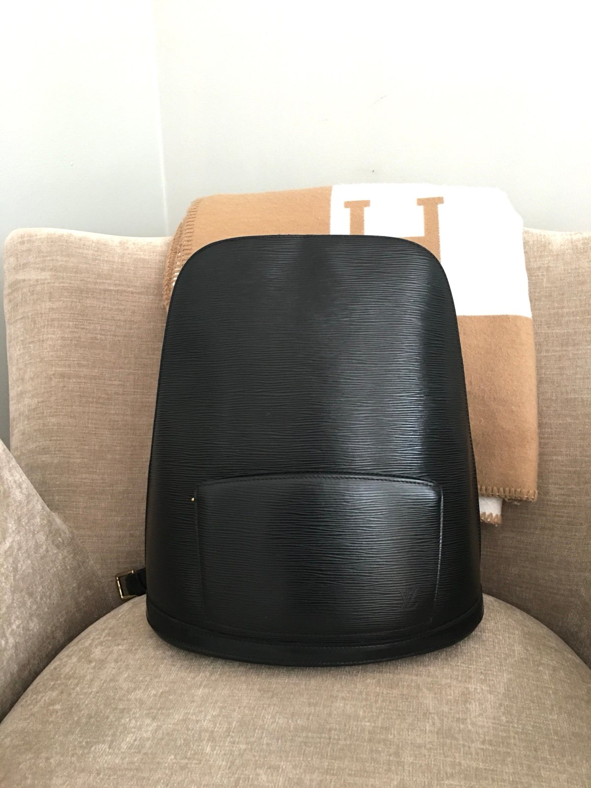 Authentic Louis Vuitton Gobelin backpack black Epi leather
