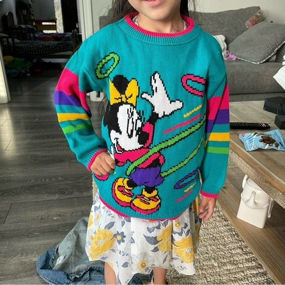 Vintage Disney sweater Minnie Mouse knit girls 4/5 pullover