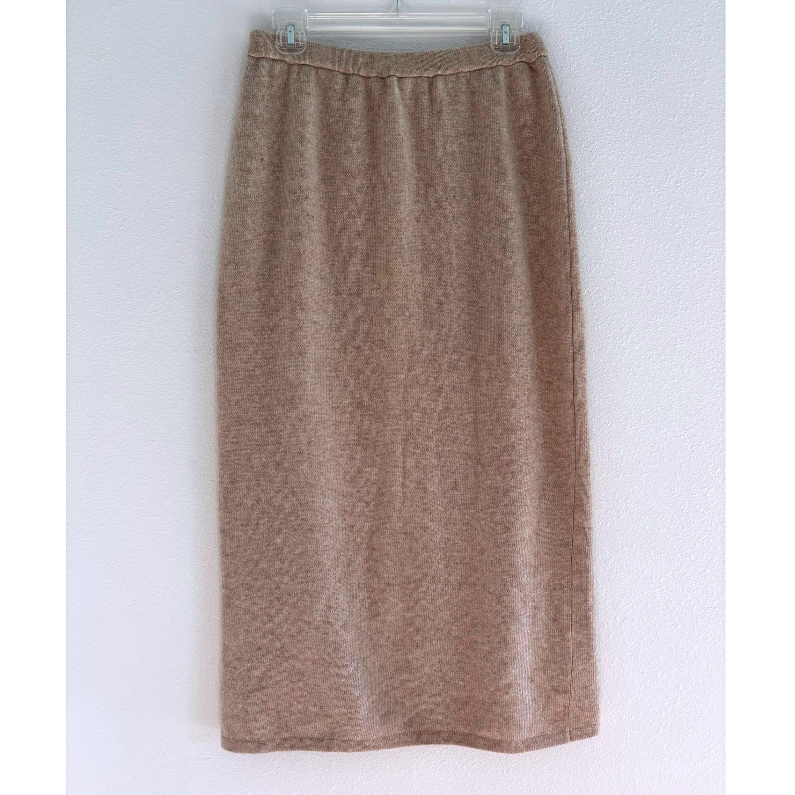 Max Mara Womens Size Large Tan Cashmere Wool Long Skirt Italy Luxury Classic