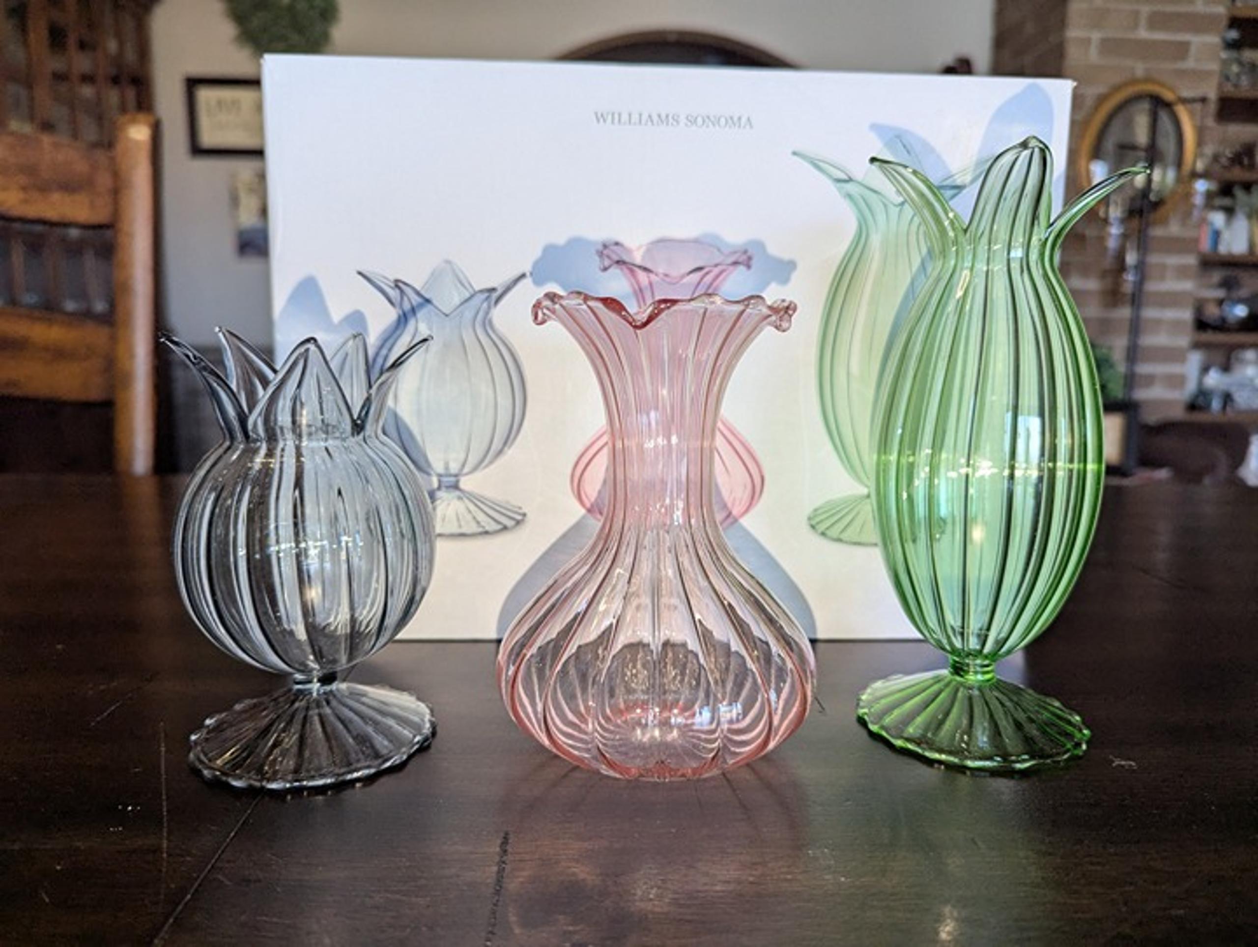 Pastel Floral Glass Bud Vases - Set of 3 - Williams Sonoma