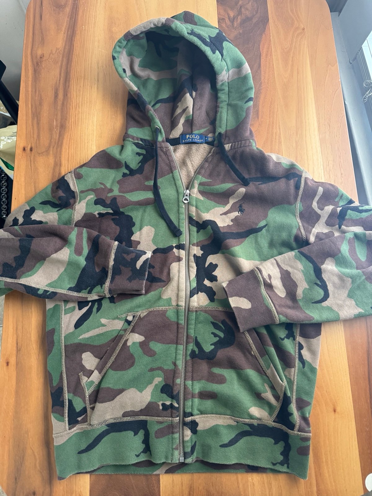 Polo Ralph Lauren Mens Medium Camo Full Zip Hoodie