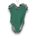 J.Crew Scalloped Ruffle one-piece Swimsuit, Green Textured Gingham Size 6, AK743