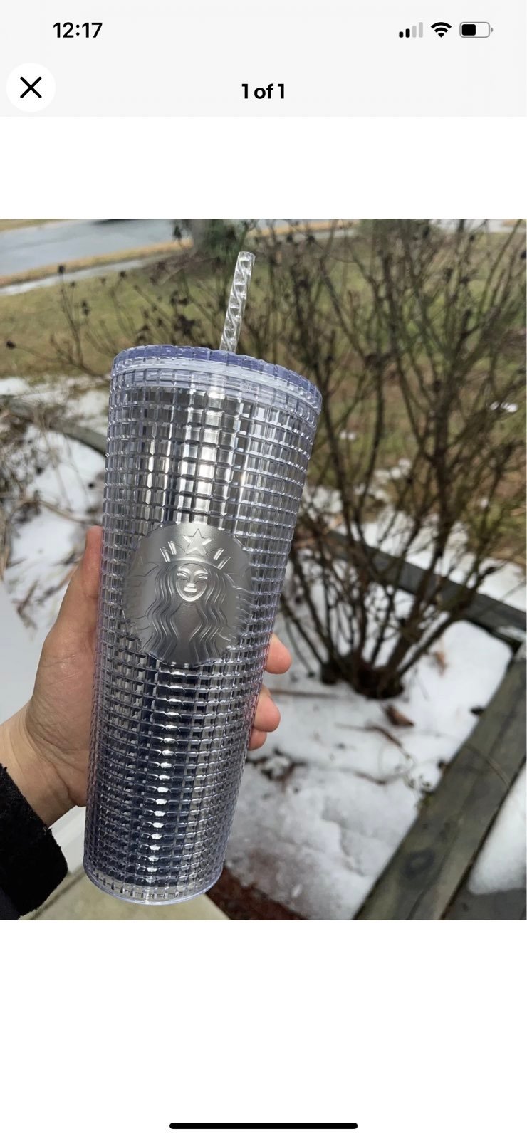 NEW Starbucks Grid Disco Holiday 2020 Silver Venti Tumbler