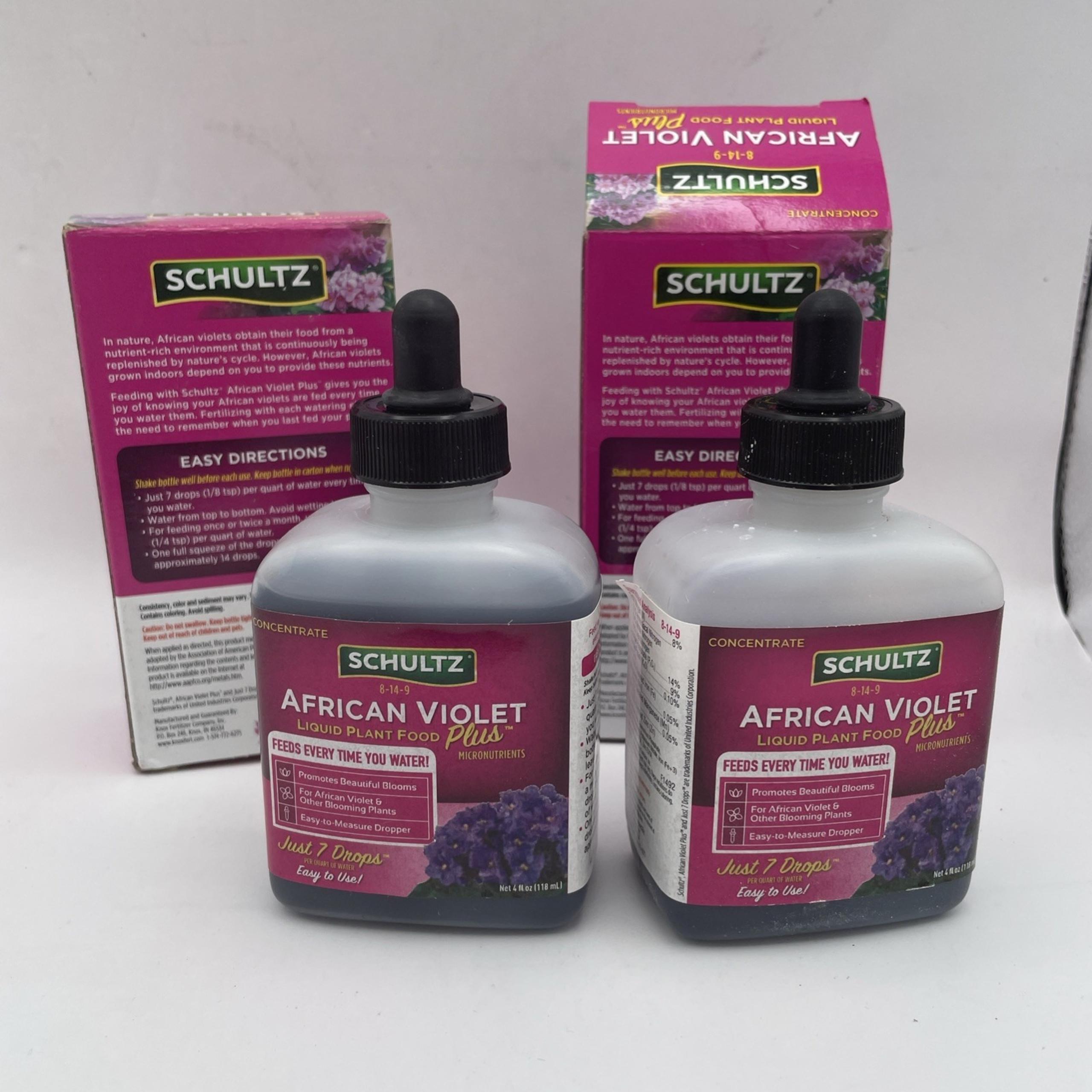 2!! One New, Schultz SPF44900 African Violet Plus Liquid Plant Food 4 Oz