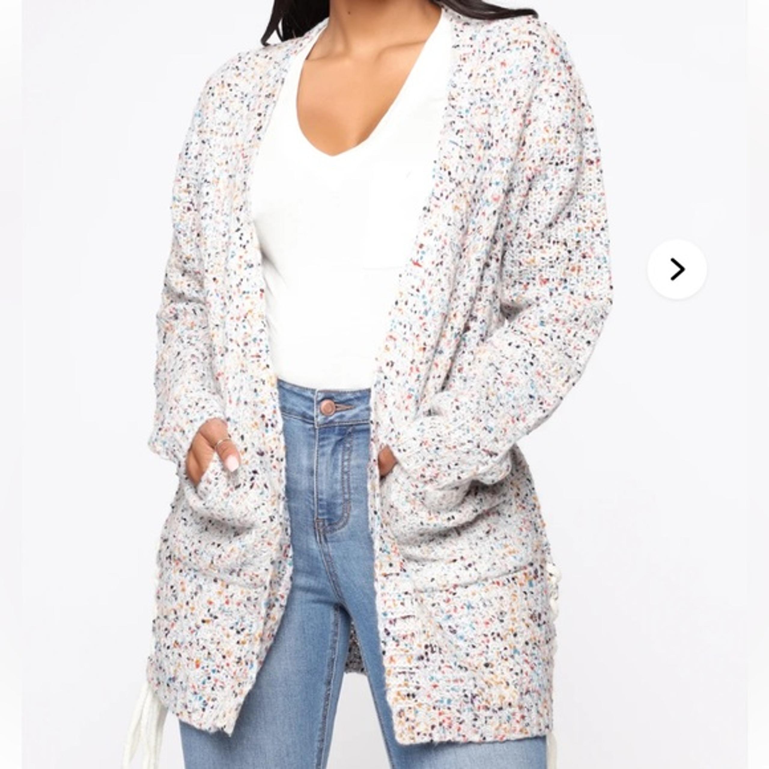 Fashion Nova There’s No Way Speckled Cardigan Open Front Women's Sweater Size S