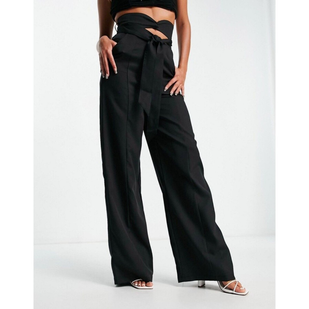 ASOS Club L London wide leg slouchy trouser in black US 6