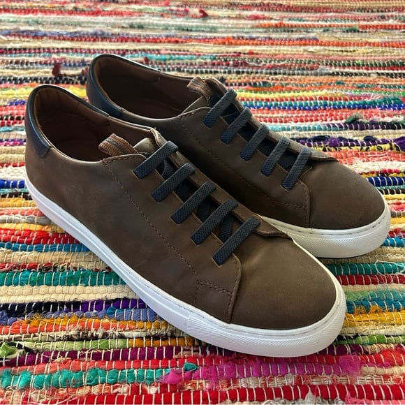 Johnston & Murphy Anson Lace to Toe Shoe Sneaker Brown Full Grain Men's 9