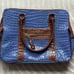 Samantha Brown Embossed Crocodile Print Blue Brown Weekender Briefcase Bag