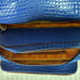 Samantha Brown Embossed Crocodile Print Blue Brown Weekender Briefcase Bag