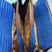 Samantha Brown Embossed Crocodile Print Blue Brown Weekender Briefcase Bag