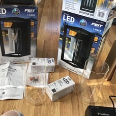Set of 2 feit electric 14 inch LED outdoor lanterns, new, open box, so pretty